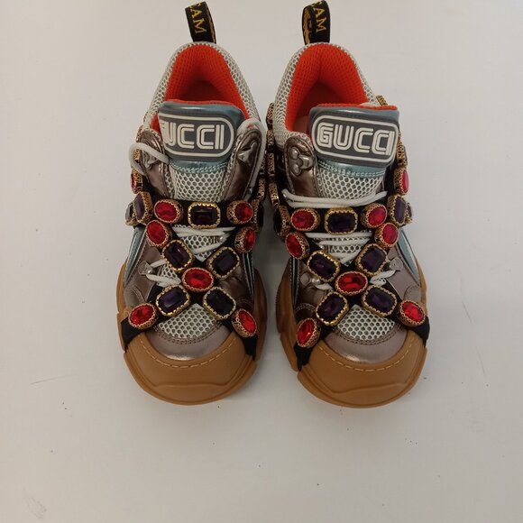 GUCCI Women's 'Multicolor' Flashtrek Sneakers w/ Crystals - EU36/US6 - Picture 3 of 13